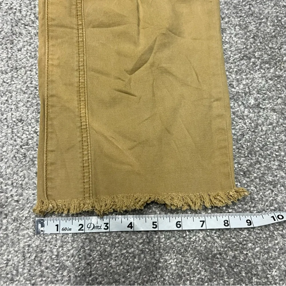 Pilcro Cropped Wide-Leg Pants in Mustard